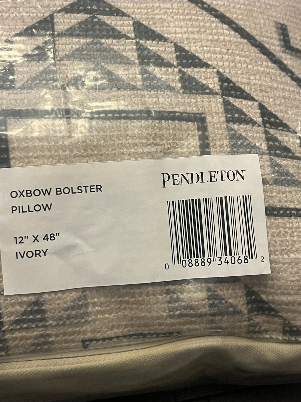 Pendleton Oxbow Oversized Bolster Pillow 12”x48” Ivory Southwestern